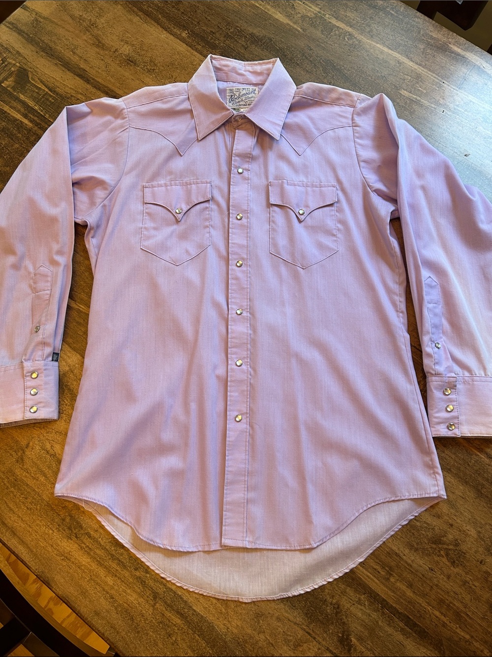 1970’s Tru-West Sz 15 1/2-3  Lavender Western Pearl Snap Shirt